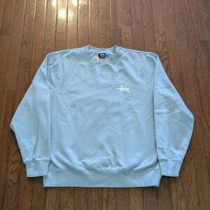 Stussy Steel Blue Logo Crewneck - Size L